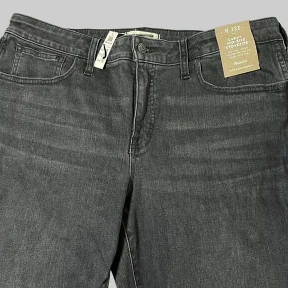 NWT Madewell The Petite Curvy Stovepipe Jeans Womens 32 32P Armand Wash NS092 - Picture 6 of 11